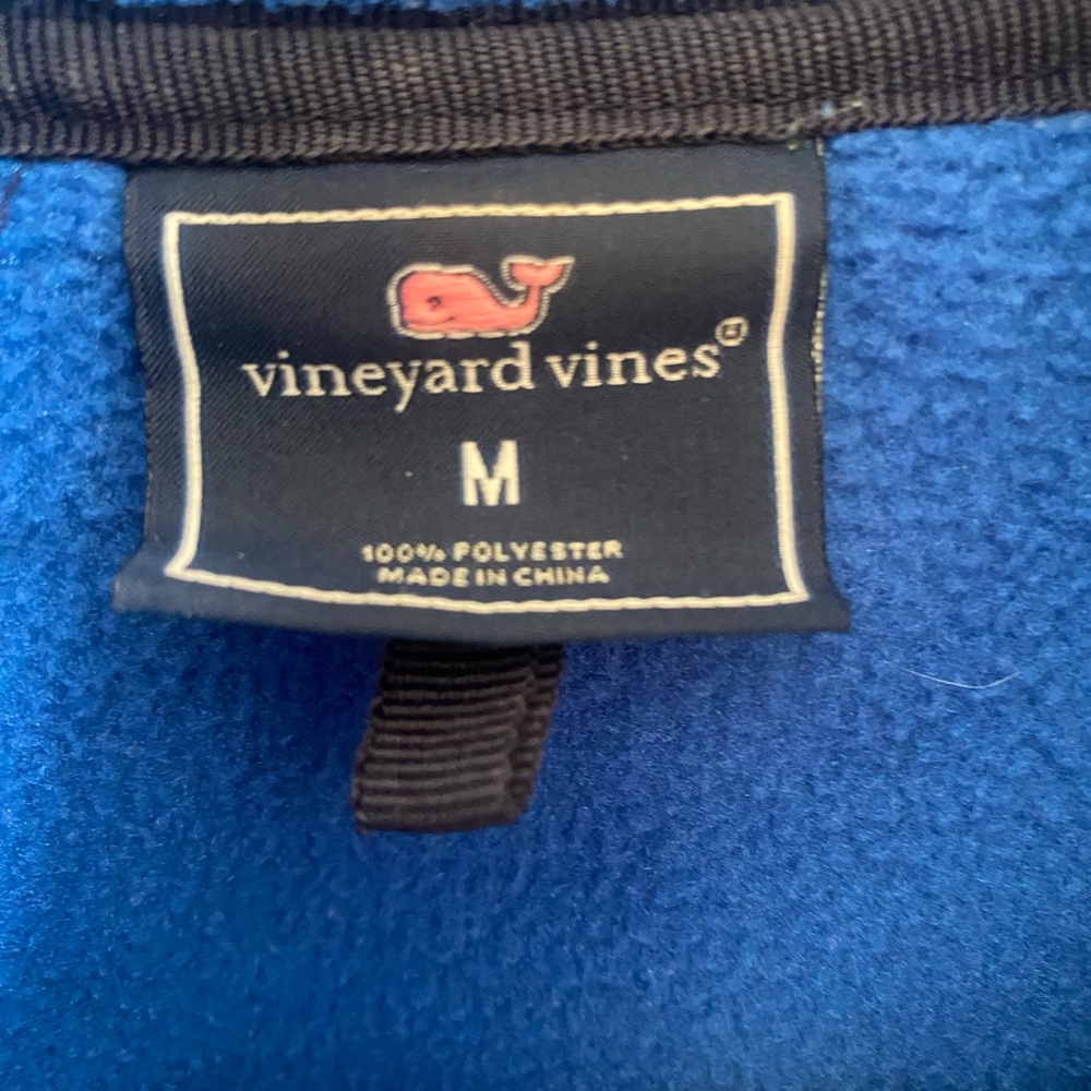 Vineyard Vines Vest Martha’s Vineyard Mens Medium Blue Pink Fleece Outdoor Golf - Picture 5 of 9